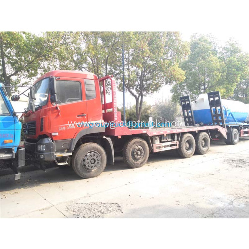 Dongfeng 8x4 flatbed excavator transport truck